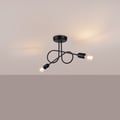 Miniatyrbild 6 av 10: Sollux Lighting Loop taklampa svart 2xE27 15W vardagsrum hall