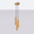 Miniatyrbild 2 av 10: Sollux Lighting KARBON modern rund guldfärgad pendellampa Ø20cm 3xGU10 10W