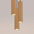 Miniatyrbild 5 av 10: Sollux Lighting KARBON modern rund guldfärgad pendellampa Ø20cm 3xGU10 10W