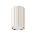 Pikkukuva 1 / 10: Moderni beigenvärinen pyöreä aaltopeltikattokohdevalaisin, 10 cm putki, keittiöön, eteiseen, 1xGU10 10W hiilikuitu, Sollux Lighting