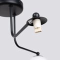 Miniatyrbillede 7 af 9: Sollux Lighting Astral moderne sort taklampe med hvide glaskuler til stueværelse eller gang 3xG9 8W