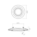 Miniatyrbillede 5 af 5: Videx indbygningsarmatur, justerbar oljette, hvid, rund, halogen, GU10-spotlight