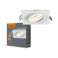Miniatyrbild 1 av 4: Videx infälld armatur rörlig oljett vit fyrkantig halogen GU10-spotlight