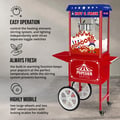 Miniatyrbild 5 av 10: Royal Catering - Popcornmaskin med vagn - Amerikansk design - Röd