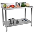 Miniatyrbild 1 av 8: Royal Catering - Rostfri arbetsbänk - 100 x 70 cm - Skyddskant - 250 kg lastkapacitet