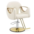 Miniatyrbild 1 av 6: physa - Frisörstol med fotstöd - 55–65 cm - 180 kg - Creme