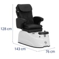 Miniatyrbild 7 av 7: physa - Elektrisk fotvårdsstol - Med upplyst fotbad och massagefunktioner - 105 W - 150 kg - Svart