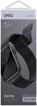 Miniatyrbillede 4 af 5: UNIQ Dante — rem til Apple Watch 44/45/46 mm (grafit, rustfrit stål, magnetisk lås)