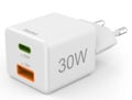 Miniatyrbillede 3 af 7: Hama Mini 30W — PD/QC Vægoplader (1× USB-C, 1× USB-A), Hvid
