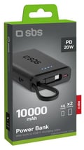 Miniatyrbillede 2 af 2: STIKKONTAKT - Powerbank SBS Power Delivery 10000 mAh Sort