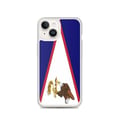 Miniatyrbild 1 av 2: Telefonskal – Amerikanska Samoa flagga – Kompatibel med iPhone 14 – Mjukt fodral – Stöttåligt och chockresistent – Silikon – Pixelforma