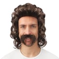 Miniatyrbild 1 av 3: Peruk - LITEN CLOWN - 23996 - halv lång - brun - med mustasch