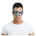 Miniatyrbild 3 av 3: Mask - LITEN CLOWN - Varg - silver - styv plast - integrerad elastik