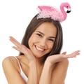 Miniatyrbild 2 av 5: Hårband - LILLA CLOWN - 24348 - Flamingo - Med fjädrar - Karneval, Halloween