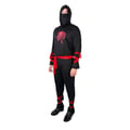 Miniatyrbild 3 av 6: Ninja kostym - PTIT CLOWN - 23316 - Svart och röd - Storlek S/M - Man