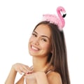 Miniatyrbild 3 av 5: Hårband - LILLA CLOWN - 24348 - Flamingo - Med fjädrar - Karneval, Halloween