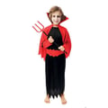 Miniatyrbild 5 av 6: Barnkostym - LITEN CLOWN - Kostym Djävul Kille - Röd och svart - 5-6 år - Polyester