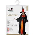 Miniatyrbild 2 av 3: Häxkostym - PTIT CLOWN - Orange Kvinna Häxa - Polyesterklänning - Hatt & halsband - Halloween