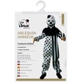 Miniatyrbild 3 av 3: Halloweenkostym barn - LITEN CLOWN - Clown Arlequin Skräck - 5-6 år - Svart och vit - Overall + huva