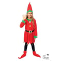 Miniatyrbild 1 av 5: Julnissedräkt - PTIT CLOWN - Flicka nissekostym - Klänning med sammetseffekt - Röd/Grön - Storlek 7 år