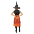 Miniatyrbild 3 av 6: Kostym - LITEN CLOWN - Kostym Häxa Flicka - 10-12 år - Orange polyester - Klänning, hatt, bälte