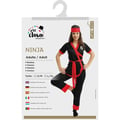 Miniatyrbild 5 av 5: Kostym - LITEN CLOWN - Kvinna Ninja Kostym - Svart & Röd - Polyester - Lätt och bekväm