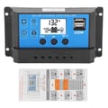 Miniatyrbillede 1 af 4: Solcelleladercontroller - VGEBY - 30 A - LCD - 12 V/24 V - Indbygget beskyttelse
