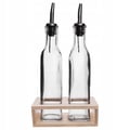 Miniatyrbillede 1 af 6: Glasflasker - ORION - 300 ml - Praktisk dispenser - Træstøtte - Gennemsigtig