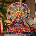 Miniatyrbillede 1 af 6: Juleby Stort Panoramisk Hjul H48cm med roterende bevægelse LED Musik H48 Lotti