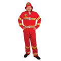 Miniatyrbild 1 av 6: Brandmanskostym - PtitClown - Röd - Vuxen - Byxor, jacka och hatt