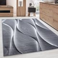 Miniatyrbild 1 av 4: Teppe - AYYILDIZ - Modern - 140x200 cm - Grå med vågiga mönster - Mjuk 3D-effekt