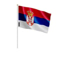 Miniatyrbild 1 av 3: Mini flagga av Serbien – 30 x 45 cm – Att hålla i handen – Polyester – 1 styck – Pixelforma