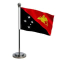 Miniatyrbild 1 av 3: Flagga kontor i Papua Nya Guinea – 14 x 21 cm – Polyester – Stålfot i rostfritt stål – Pixelforma