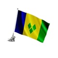Miniatyrbild 1 av 3: Sugrörsstång – Flagga Saint-Vincent och Grenadinerna – 27 x 35 cm – Polyester – Rostfritt Stål – Pixelforma