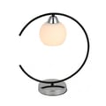 Miniatyrbild 1 av 2: Bordslampa - FUJI - Svart/Krom Metall - Skärm i vitt glas - Modern design