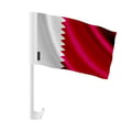 Miniatyrbild 1 av 2: Flagga Bil Qatar – 14 x 21 cm – Polyestertyg – Fästning på Fönster – 10 stycken – Pixelforma