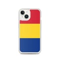 Miniatyrbild 1 av 2: Mobiltelefonfodral – Rumänska flaggan – Kompatibel med iPhone 14 – Mjuk fodral – Slitstark och stöttålig – Silikon – Pixelforma