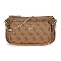 Miniatyrbild 1 av 2: GUESS Axelkåpa med brun ljusbrun färg för kvinnor - Noelle II Dubbelpouch Crossbody Bag Latte Logotyp / Brun 309970
