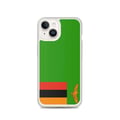Miniatyrbild 1 av 2: Telefonfodral – Zambias flagga – Kompatibel med iPhone 14 – Mjuk fäll – Stöt- och slittålig - Silikon - Pixelforma