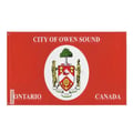 Miniatyrbild 1 av 3: Owen Sound-flagga – 60 x 90 cm – Hållbar polyester – 2 metalldrag – Inomhus / Utomhus – Pixelforma