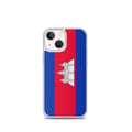Miniatyrbild 1 av 2: Mobilskal – Kambodjas flagga – Kompatibel med iPhone 13 mini – Mjuk fodral – Hållbar och stöttålig – Silikon – Pixelforma