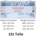 Miniatyrbild 2 av 2: Krok- och ringskruvar - Svart + Decker - Förpackning med 151 delar - Galvaniserad