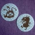 Miniatyrbild 1 av 2: Polka Dot - Värmeöverföringspatchar Bloomy / Zorzouille 2 stycken