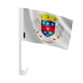 Miniatyrbild 1 av 2: Bilflagga Saint-Barthélemy – 14 x 21 cm – Polyesterstoff – Fäste på Fönster – 10 stycken – Pixelforma