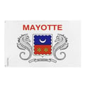 Miniatyrbild 1 av 3: Mayotte flagga – 96 x 144 cm – Hållbar polyester – 2 metall öglor – Inomhus / Utomhus – Pixelforma