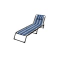 Miniatyrbild 1 av 3: Marbueno Fällbar Chaise Longue i Stål med Kudde för Trädgård och Pool 190X58X27 cm Blå Ränder 10171