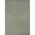 Miniatyrbild 3 av 3: Modern matta med minimalistisk bågmönster, tät sammet 12 mm, designad för samtida salonger (Dimension: 200x280 cm - Färg: Grön)