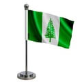 Miniatyrbild 1 av 3: Norfolkö flagga – 14 x 21 cm – Polyester – Bas i rostfritt stål – Pixelforma