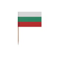 Miniatyrbild 1 av 3: Tandrengöring Flagga från Bulgarien - 6.5 cm - 100 stycken - Klistrig plast - Bambuspinne - Pixelforma