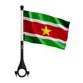 Miniatyrbild 1 av 3: Polyesterflagga Cykel Surinam – 14 x 21 cm – Cykelflagga – 10 stycken